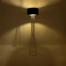 NOVA 201-0038 Μοντέρνο Επιδαπέδιο Φωτιστικό με Ντουί 1 x E27 AC 220-240V IP20 - Λευκό & Μαύρο - Μ36 x Π36 x Υ148cm