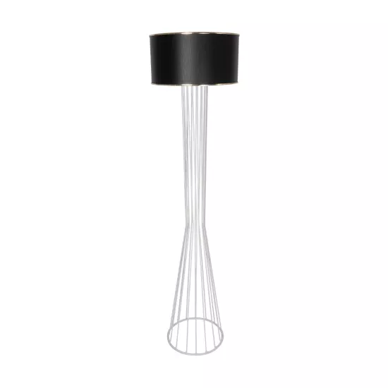 NOVA 201-0038 Μοντέρνο Επιδαπέδιο Φωτιστικό 1 x E27 IP20 Λευκό Μεταλλό με Μαύρο Ύφασμα - Μ36 x Π36 x Υ148cm NOVA 201-0038 Μοντέρνο Επιδαπέδιο Φωτιστικό 1 x E27 IP20 Λευκό Μεταλλό με Μαύρο Ύφασμα - Μ36 x Π36 x Υ148cm