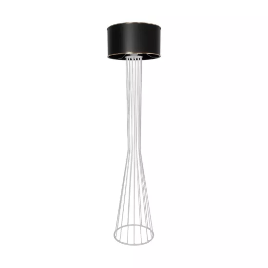 NOVA 201-0038 Μοντέρνο Επιδαπέδιο Φωτιστικό 1 x E27 IP20 Λευκό Μεταλλό με Μαύρο Ύφασμα - Μ36 x Π36 x Υ148cm NOVA 201-0038 Μοντέρνο Επιδαπέδιο Φωτιστικό 1 x E27 IP20 Λευκό Μεταλλό με Μαύρο Ύφασμα - Μ36 x Π36 x Υ148cm