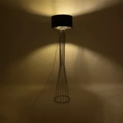 NOVA 201-0039 Μοντέρνο Επιδαπέδιο Φωτιστικό με Ντουί 1 x E27 AC 220-240V IP20 - Ασημί & Μαύρο - Μ36 x Π36 x Υ148cm