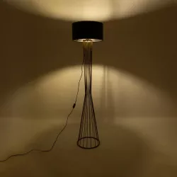 NOVA 201-0041 Μοντέρνο Επιδαπέδιο Φωτιστικό με Ντουί 1 x E27 AC 220-240V IP20 - Χρυσό & Μαύρο - Μ36 x Π36 x Υ148cm