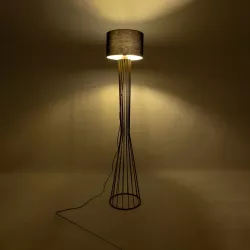 NOVA 201-0042 Μοντέρνο Επιδαπέδιο Φωτιστικό με Ντουί 1 x E27 AC 220-240V IP20 - Χρυσό & Μαύρο - Μ32 x Π32 x Υ152cm