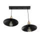 LUCANA 201-0043 Vintage Κρεμαστό Φωτιστικό Ράγα Δίφωτο 2 x E27 IP20 Μαύρο Μέταλλο - Μ57 x Π25 x Υ26cm