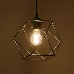 SOLIS 201-0045 Vintage Κρεμαστό Φωτιστικό Οροφής με Ντουί 1 x E27 AC 220-240V IP20 - Μαύρο - Μ25 x Π25 x Υ24cm