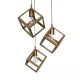 DISE 201-0057 Μοντέρνο Κρεμαστό Φωτιστικό Οροφής με Ντουί 3 x E27 AC 220-240V IP20 - Χρυσό - Μ48 x Π48 x Υ65cm