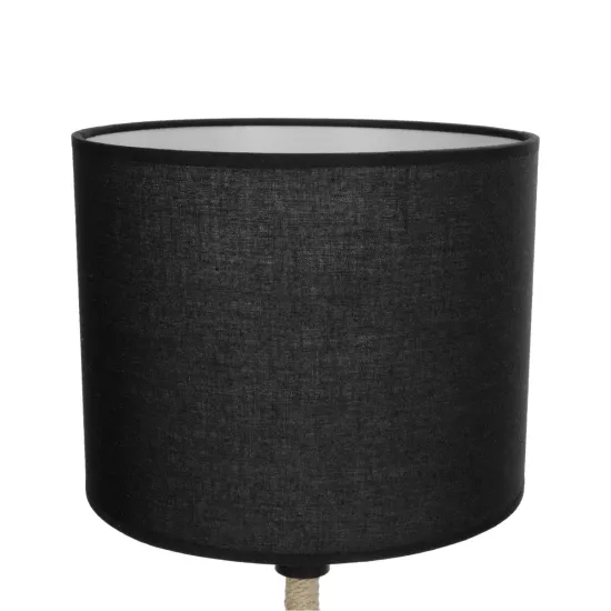 BRONX 201-0062 Μοντέρνο Επιτραπέζιο Φωτιστικό Πορτατίφ με Ντουί 1 x E27 AC 220-240V IP20 - Μαύρο & Μπεζ - Μ24 x Π24 x Υ37cm