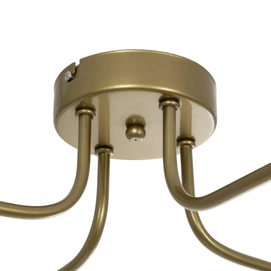 MOORNA 201-0065 Vintage Φωτιστικό Οροφής Πλέγμα Πολύφωτο 4 x E27 IP20 Χρυσό Μέταλλο - Μ97 x Π97 x Υ7cm