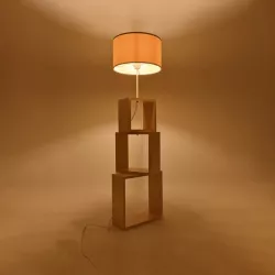 LUMO 201-0071 Μοντέρνο Επιδαπέδιο Φωτιστικό με Ντουί 1 x E27 AC 220-240V IP20 - Μπεζ - Μ37 x Π36 x Υ136cm