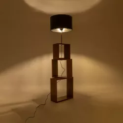 LUMO 201-0072 Μοντέρνο Επιδαπέδιο Φωτιστικό με Ντουί 1 x E27 AC 220-240V IP20 - Καφέ & Μαύρο - Μ37 x Π36 x Υ136cm