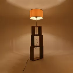 LUMO 201-0073 Μοντέρνο Επιδαπέδιο Φωτιστικό με Ντουί 1 x E27 AC 220-240V IP20 - Καφέ & Μπεζ - Μ37 x Π36 x Υ136cm