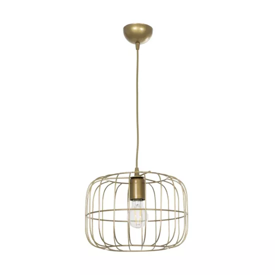 LUCANA 201-0074 Vintage Κρεμαστό Φωτιστικό Οροφής με Ντουί 1 x E27 AC 220-240V IP20 - Χρυσό - Μ29 x Π29 x Υ23cm