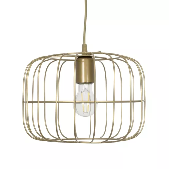 LUCANA 201-0074 Vintage Κρεμαστό Φωτιστικό Οροφής με Ντουί 1 x E27 AC 220-240V IP20 - Χρυσό - Μ29 x Π29 x Υ23cm