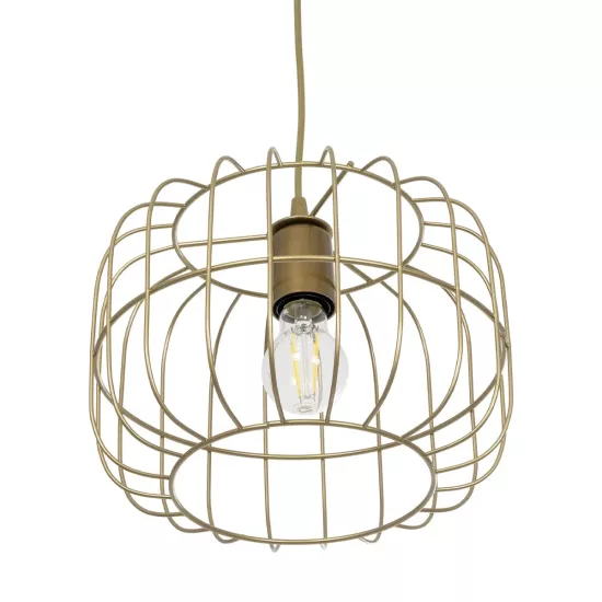 LUCANA 201-0074 Vintage Κρεμαστό Φωτιστικό Οροφής με Ντουί 1 x E27 AC 220-240V IP20 - Χρυσό - Μ29 x Π29 x Υ23cm