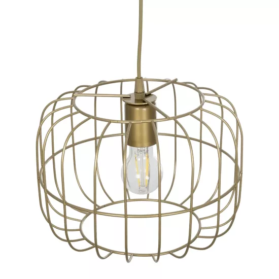 LUCANA 201-0074 Vintage Κρεμαστό Φωτιστικό Οροφής με Ντουί 1 x E27 AC 220-240V IP20 - Χρυσό - Μ29 x Π29 x Υ23cm