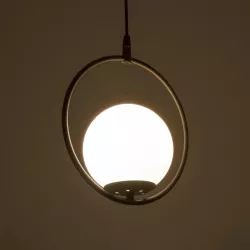 CIRCLE 201-0075 Vintage Κρεμαστό Φωτιστικό Οροφής με Ντουί 1 x E27 AC 220-240V IP20 - Μαύρο & Λευκό - Μ26 x Π26 x Υ29cm