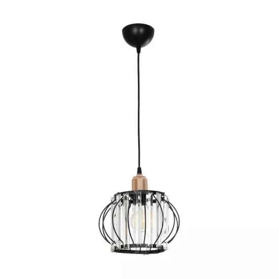 LUCERO 201-0078 Vintage Κρεμαστό Φωτιστικό Πλέγμα Μονόφωτο 1 x E27 IP20 Μαύρο & Χρυσό Μέταλλο με Διάφανο Κρύσταλλο - Μ24 x Π24 x Υ24cm LUCERO 201-0078 Vintage Κρεμαστό Φωτιστικό Πλέγμα Μονόφωτο 1 x E27 IP20 Μαύρο & Χρυσό Μέταλλο με Διάφανο Κρύσταλλο - Μ24 x Π24 x Υ24cm