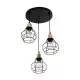 NOVARAY 201-0083 Vintage Κρεμαστό Φωτιστικό Οροφής με Ντουί 3 x E27 AC 220-240V IP20 - Μαύρο & Χρυσό - Μ40 x Π40 x Υ50cm