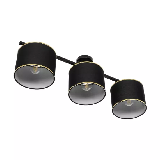 GLOWEN 201-0086 Vintage Φωτιστικό Οροφής Ράγα Τρίφωτο 3 x E27 IP20 Μαύρο Μέταλλο με Καφέ Υφάσμα - Μ80 x Π20 x Υ20cm GLOWEN 201-0086 Vintage Φωτιστικό Οροφής Ράγα Τρίφωτο 3 x E27 IP20 Μαύρο Μέταλλο με Καφέ Υφάσμα - Μ80 x Π20 x Υ20cm
