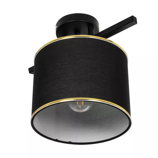 GLOWEN 201-0087 Vintage Φωτιστικό Οροφής Ράγα Μονόφωτο 1 x E27 IP20 Μαύρο Μέταλλο με Καφέ Υφάσμα - Μ30 x Π20 x Υ20cm GLOWEN 201-0087 Vintage Φωτιστικό Οροφής Ράγα Μονόφωτο 1 x E27 IP20 Μαύρο Μέταλλο με Καφέ Υφάσμα - Μ30 x Π20 x Υ20cm