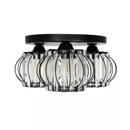 ILLUME 201-0100 Vintage Φωτιστικό Οροφής Κρύσταλλα Τρίφωτο 3 x E27 IP20 Μαύρο & Χρυσό Μέταλλο με Διάφανο Κρύσταλλο - Μ35 x Π35 x Υ40cm ILLUME 201-0100 Vintage Φωτιστικό Οροφής Κρύσταλλα Τρίφωτο 3 x E27 IP20 Μαύρο & Χρυσό Μέταλλο με Διάφανο Κρύσταλλο - Μ35 x Π35 x Υ40cm