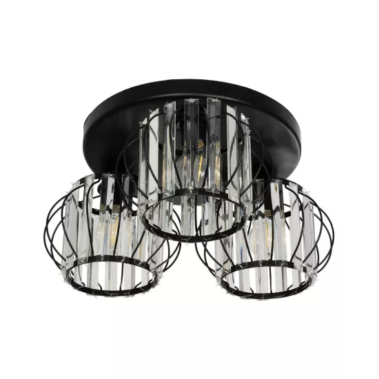 ILLUME 201-0100 Vintage Φωτιστικό Οροφής Κρύσταλλα Τρίφωτο 3 x E27 IP20 Μαύρο & Χρυσό Μέταλλο με Διάφανο Κρύσταλλο - Μ35 x Π35 x Υ40cm ILLUME 201-0100 Vintage Φωτιστικό Οροφής Κρύσταλλα Τρίφωτο 3 x E27 IP20 Μαύρο & Χρυσό Μέταλλο με Διάφανο Κρύσταλλο - Μ35 x Π35 x Υ40cm