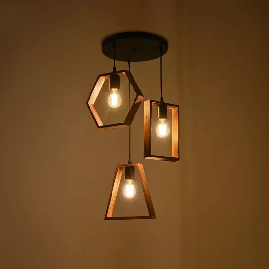 EMBER 201-0102 Vintage Κρεμαστό Φωτιστικό Φιγούρα Τρίφωτο 3 x E27 IP20 Μαύρο Μέταλλο με Καφέ Ξύλο - Μ50 x Π50 x Υ70cm EMBER 201-0102 Vintage Κρεμαστό Φωτιστικό Φιγούρα Τρίφωτο 3 x E27 IP20 Μαύρο Μέταλλο με Καφέ Ξύλο - Μ50 x Π50 x Υ70cm