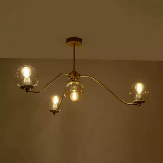 SUNRAY 201-0110 Vintage Φωτιστικό Οροφής Μπάλα Πολύφωτο 4 x E27 IP20 Χρυσό Μέταλλο με Μελί Γυαλί - Μ100 x Π100 x Υ26cm SUNRAY 201-0110 Vintage Φωτιστικό Οροφής Μπάλα Πολύφωτο 4 x E27 IP20 Χρυσό Μέταλλο με Μελί Γυαλί - Μ100 x Π100 x Υ26cm