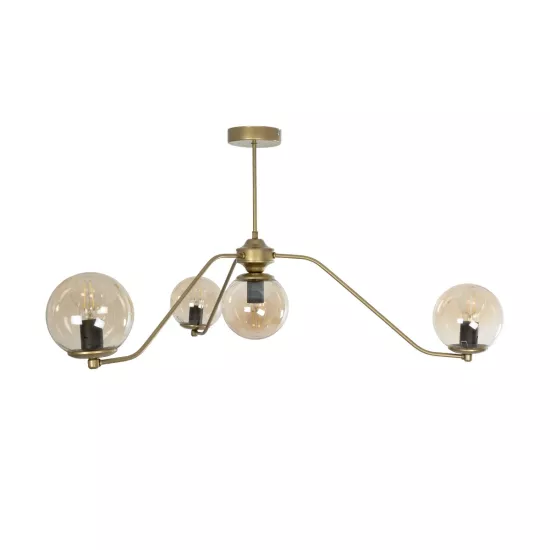 SUNRAY 201-0110 Vintage Φωτιστικό Οροφής Μπάλα Πολύφωτο 4 x E27 IP20 Χρυσό Μέταλλο με Μελί Γυαλί - Μ100 x Π100 x Υ26cm SUNRAY 201-0110 Vintage Φωτιστικό Οροφής Μπάλα Πολύφωτο 4 x E27 IP20 Χρυσό Μέταλλο με Μελί Γυαλί - Μ100 x Π100 x Υ26cm