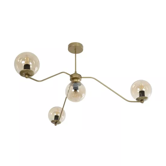SUNRAY 201-0110 Vintage Φωτιστικό Οροφής Μπάλα Πολύφωτο 4 x E27 IP20 Χρυσό Μέταλλο με Μελί Γυαλί - Μ100 x Π100 x Υ26cm SUNRAY 201-0110 Vintage Φωτιστικό Οροφής Μπάλα Πολύφωτο 4 x E27 IP20 Χρυσό Μέταλλο με Μελί Γυαλί - Μ100 x Π100 x Υ26cm
