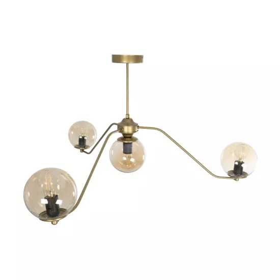 SUNRAY 201-0110 Vintage Φωτιστικό Οροφής Μπάλα Πολύφωτο 4 x E27 IP20 Χρυσό Μέταλλο με Μελί Γυαλί - Μ100 x Π100 x Υ26cm SUNRAY 201-0110 Vintage Φωτιστικό Οροφής Μπάλα Πολύφωτο 4 x E27 IP20 Χρυσό Μέταλλο με Μελί Γυαλί - Μ100 x Π100 x Υ26cm