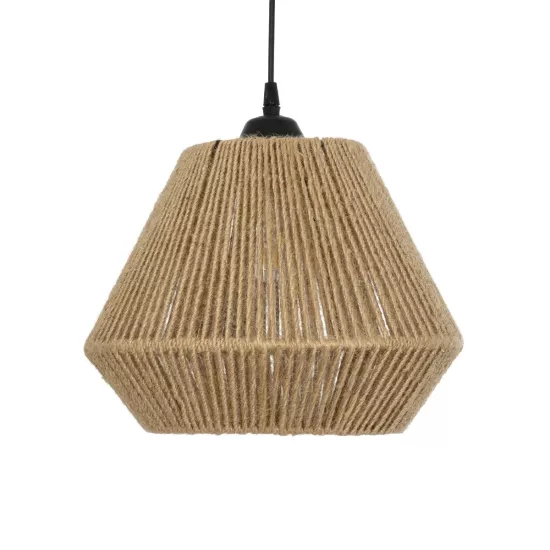 GLARO 201-0112 Vintage Κρεμαστό Φωτιστικό Οροφής με Ντουί 1 x E27 AC 220-240V IP20 - Μπεζ & Μαύρο - Μ32 x Π32 x Υ30cm