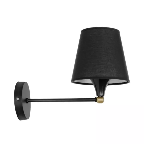 BLAKI 201-0115 Μοντέρνο Φωτιστικό Τοίχου - Απλίκα με Ντουί 1 x E27 AC 220-240V IP20 - Μαύρο - Μ40 x Π15 x Υ20cm