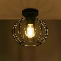 BITUIN 201-0116 Μοντέρνο Φωτιστικό Οροφής με Ντουί 1 x E27 AC 220-240V IP20 - Μαύρο - Μ21 x Π21 x Υ18cm