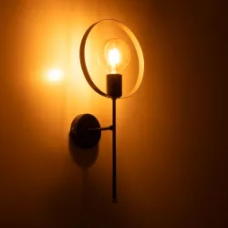 SOPA 201-0120 Μοντέρνο Φωτιστικό Τοίχου - Απλίκα με Ντουί 1 x E27 AC 220-240V IP20 - Μαύρο & Χρυσό - Μ23 x Π15 x Υ51cm