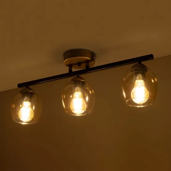 RADIUS 201-0122 Vintage Φωτιστικό Οροφής με Ντουί 3 x E27 AC 220-240V IP20 - Χρυσό, Μαύρο & Μελί- Μ60 x Π13 x Υ16cm RADIUS 201-0122 Vintage Φωτιστικό Οροφής με Ντουί 3 x E27 AC 220-240V IP20 - Χρυσό, Μαύρο & Μελί- Μ60 x Π13 x Υ16cm