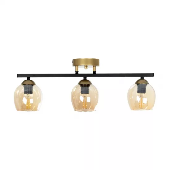 RADIUS 201-0122 Vintage Φωτιστικό Οροφής με Ντουί 3 x E27 AC 220-240V IP20 - Χρυσό, Μαύρο & Μελί- Μ60 x Π13 x Υ16cm RADIUS 201-0122 Vintage Φωτιστικό Οροφής με Ντουί 3 x E27 AC 220-240V IP20 - Χρυσό, Μαύρο & Μελί- Μ60 x Π13 x Υ16cm