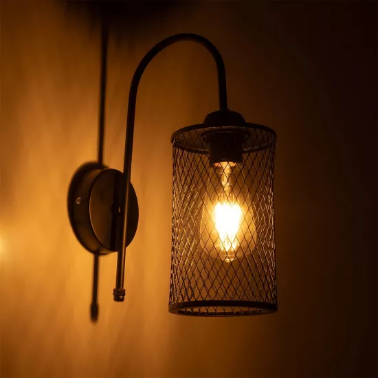 HANDANG 201-0123 Vintage Φωτιστικό Τοίχου - Απλίκα με Ντουί 1 x E27 AC 220-240V IP20 - Μαύρο - Μ12 x Π24 x Υ34cm HANDANG 201-0123 Vintage Φωτιστικό Τοίχου - Απλίκα με Ντουί 1 x E27 AC 220-240V IP20 - Μαύρο - Μ12 x Π24 x Υ34cm