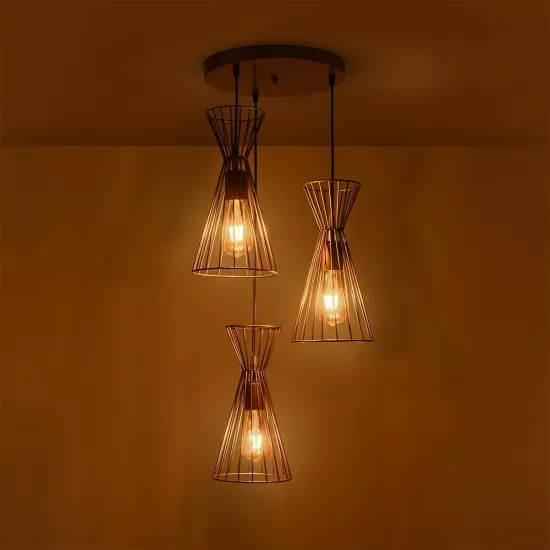 FLIXIO 201-0126 Vintage Κρεμαστό Φωτιστικό Οροφής με Ντουί 3 x E27 AC 220-240V IP20 - Χρυσό - Μ40 x Π40 x Υ70cm FLIXIO 201-0126 Vintage Κρεμαστό Φωτιστικό Οροφής με Ντουί 3 x E27 AC 220-240V IP20 - Χρυσό - Μ40 x Π40 x Υ70cm