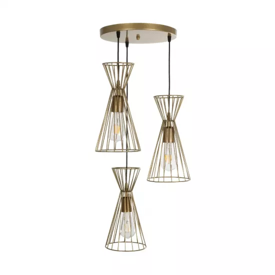 FLIXIO 201-0126 Vintage Κρεμαστό Φωτιστικό Οροφής με Ντουί 3 x E27 AC 220-240V IP20 - Χρυσό - Μ40 x Π40 x Υ70cm FLIXIO 201-0126 Vintage Κρεμαστό Φωτιστικό Οροφής με Ντουί 3 x E27 AC 220-240V IP20 - Χρυσό - Μ40 x Π40 x Υ70cm