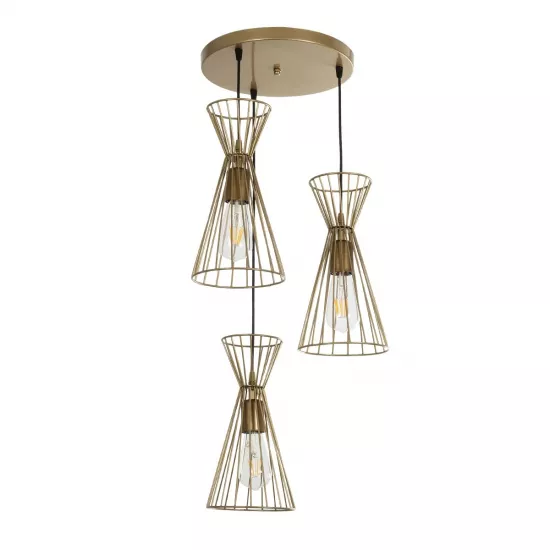 FLIXIO 201-0126 Vintage Κρεμαστό Φωτιστικό Οροφής με Ντουί 3 x E27 AC 220-240V IP20 - Χρυσό - Μ40 x Π40 x Υ70cm FLIXIO 201-0126 Vintage Κρεμαστό Φωτιστικό Οροφής με Ντουί 3 x E27 AC 220-240V IP20 - Χρυσό - Μ40 x Π40 x Υ70cm