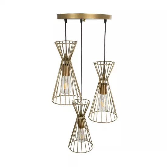 FLIXIO 201-0126 Vintage Κρεμαστό Φωτιστικό Οροφής με Ντουί 3 x E27 AC 220-240V IP20 - Χρυσό - Μ40 x Π40 x Υ70cm FLIXIO 201-0126 Vintage Κρεμαστό Φωτιστικό Οροφής με Ντουί 3 x E27 AC 220-240V IP20 - Χρυσό - Μ40 x Π40 x Υ70cm