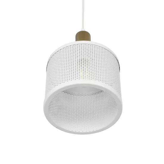 NETO 201-0129 Μοντέρνο Κρεμαστό Φωτιστικό Οροφής με Ντουί 1 x E27 AC 220-240V IP20 - Χρυσό & Λευκό - Μ18 x Π18 x Υ70cm