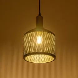 NETO 201-0130 Μοντέρνο Κρεμαστό Φωτιστικό Οροφής με Ντουί 1 x E27 AC 220-240V IP20 - Χρυσό & Μαύρο - Μ18 x Π18 x Υ70cm