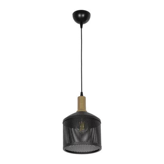 NETO 201-0130 Μοντέρνο Κρεμαστό Φωτιστικό Οροφής με Ντουί 1 x E27 AC 220-240V IP20 - Χρυσό & Μαύρο - Μ18 x Π18 x Υ70cm