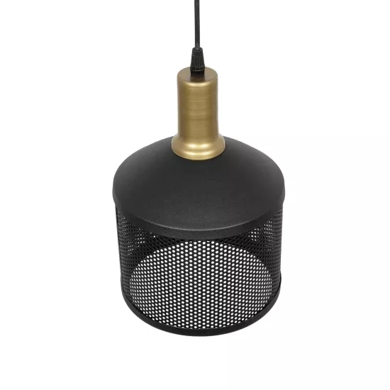 NETO 201-0130 Μοντέρνο Κρεμαστό Φωτιστικό Οροφής με Ντουί 1 x E27 AC 220-240V IP20 - Χρυσό & Μαύρο - Μ18 x Π18 x Υ70cm