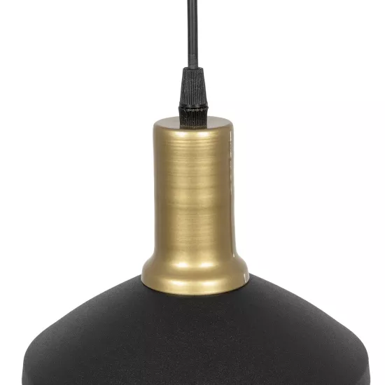 NETO 201-0130 Μοντέρνο Κρεμαστό Φωτιστικό Οροφής με Ντουί 1 x E27 AC 220-240V IP20 - Χρυσό & Μαύρο - Μ18 x Π18 x Υ70cm