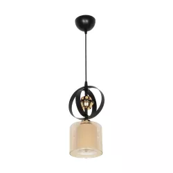 ZENIA 201-0134 Vintage Κρεμαστό Φωτιστικό Οροφής με Ντουί 1 x E27 AC 220-240V IP20 - Μαύρο - Μ16 x Π16 x Υ70cm