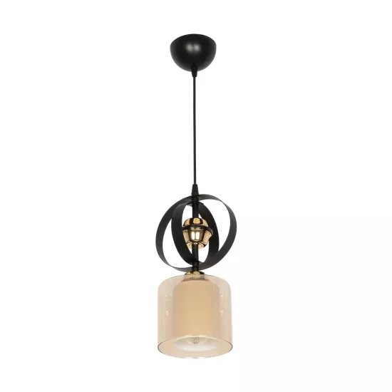 ZENIA 201-0134 Vintage Κρεμαστό Φωτιστικό Οροφής με Ντουί 1 x E27 AC 220-240V IP20 - Μαύρο - Μ16 x Π16 x Υ70cm