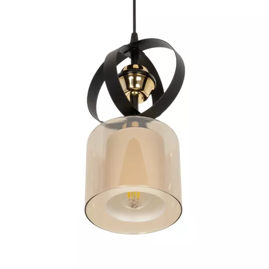 ZENIA 201-0134 Vintage Κρεμαστό Φωτιστικό Οροφής με Ντουί 1 x E27 AC 220-240V IP20 - Μαύρο - Μ16 x Π16 x Υ70cm