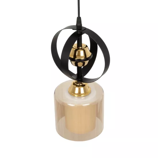 ZENIA 201-0134 Vintage Κρεμαστό Φωτιστικό Οροφής με Ντουί 1 x E27 AC 220-240V IP20 - Μαύρο - Μ16 x Π16 x Υ70cm